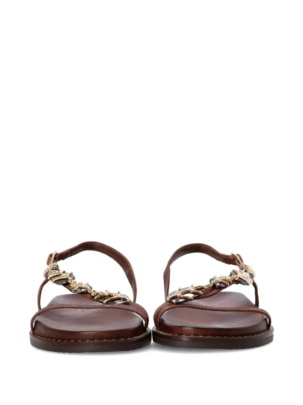 Kotris Sandals Fussbett sandalen met ketting Bruin