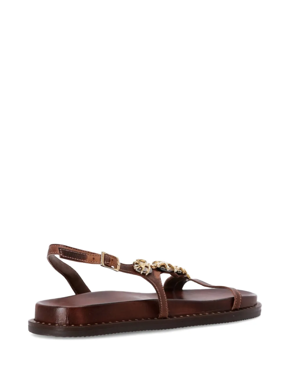 Kotris Sandals Fussbett sandalen met ketting Bruin