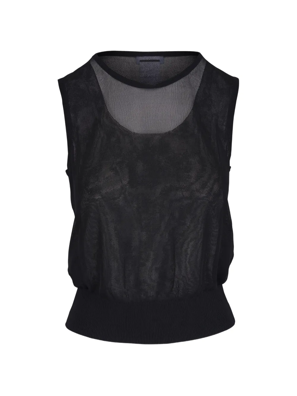 Akris Punto ribbed round-neck top - Nero