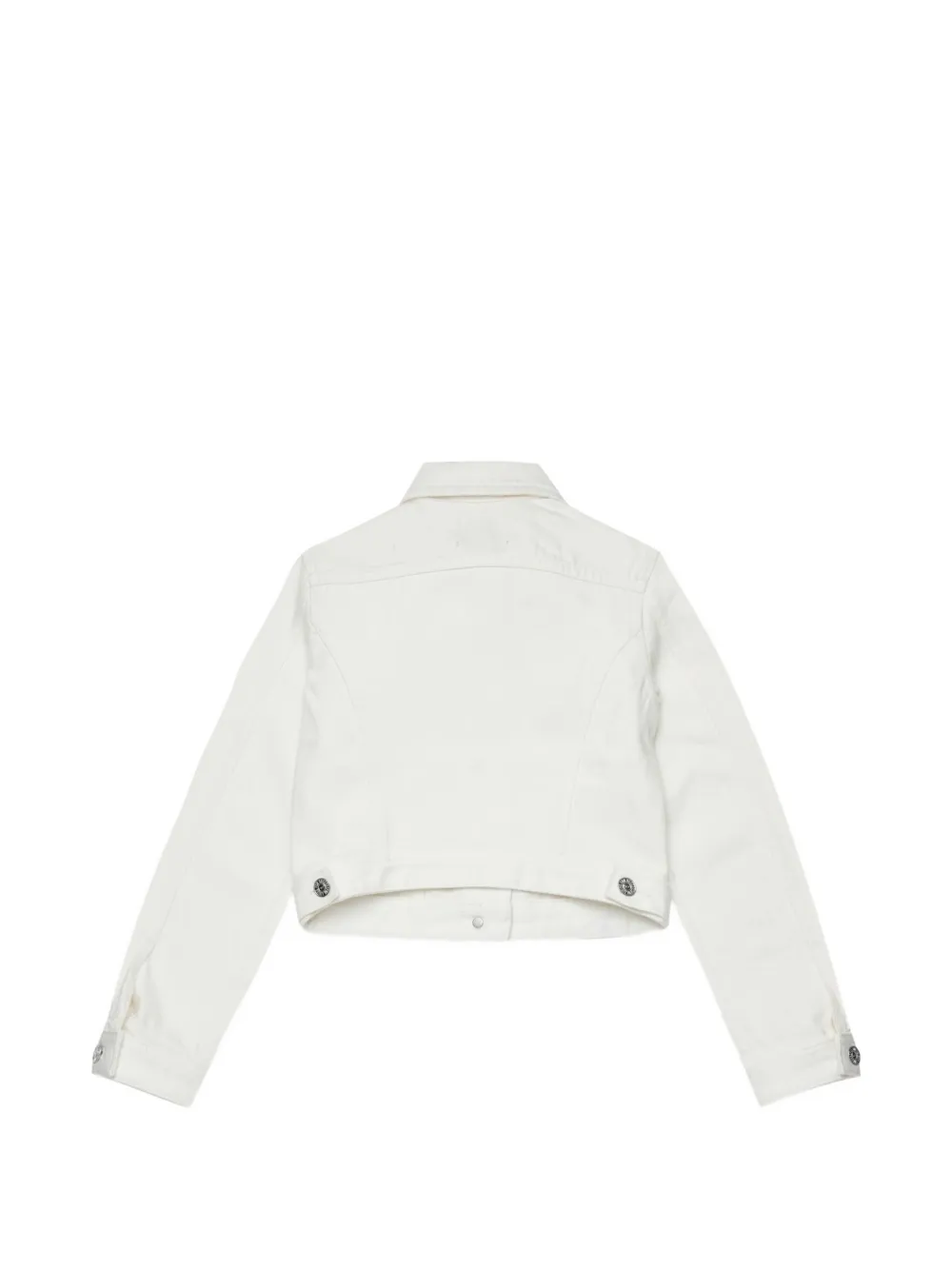 Diesel Kids Katoenen spijkerjack met logo-studs Wit
