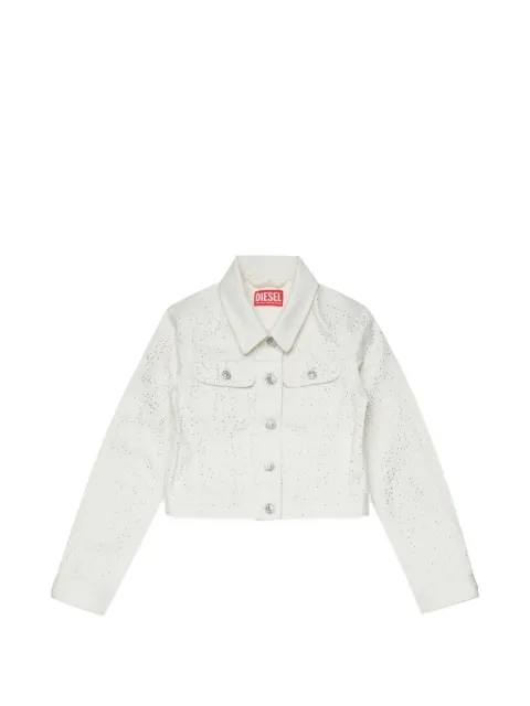 Diesel Kids logo stud cotton denim jacket