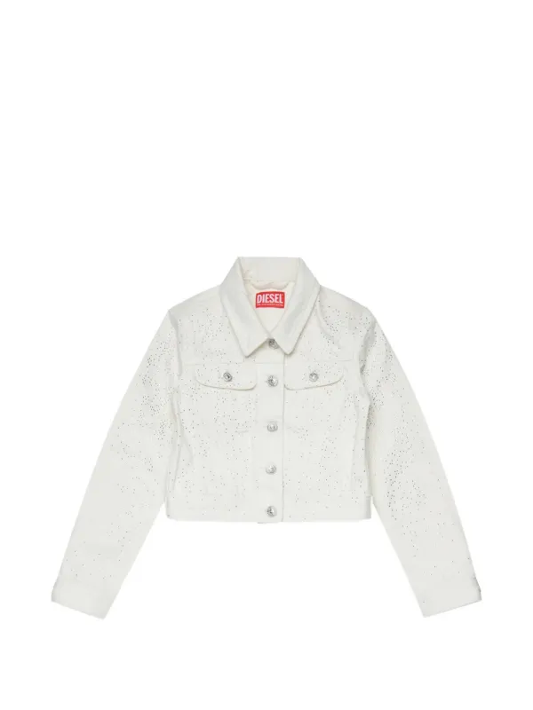 Diesel Kids ロゴスタッズ デニムジャケット | ホワイト | FARFETCH JP
