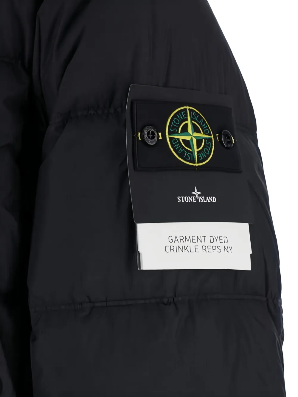  Stone Island Button Puffer Jacket - Black 