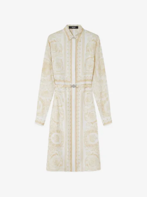 Versace robe-chemise à taille ceinturée