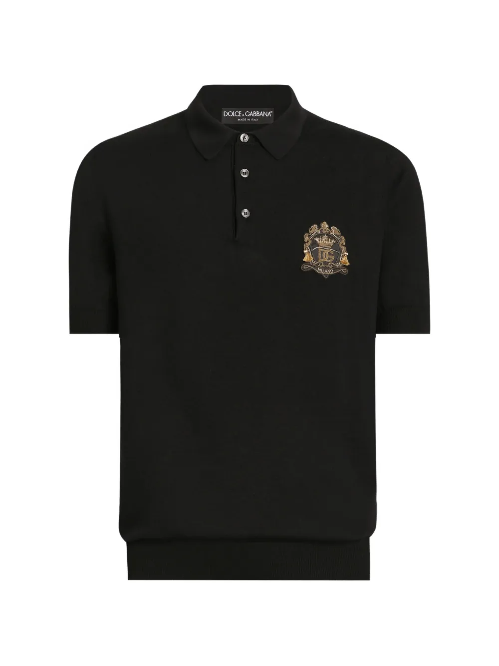 Dolce & Gabbana virgin wool polo shirt - Nero