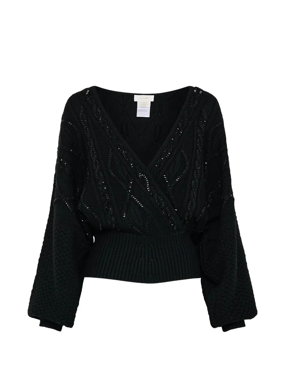 Camilla Surplice jumper - Nero