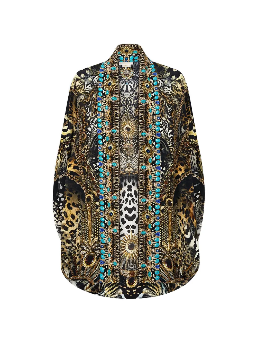 Camilla crystal-embellished cape - Nero