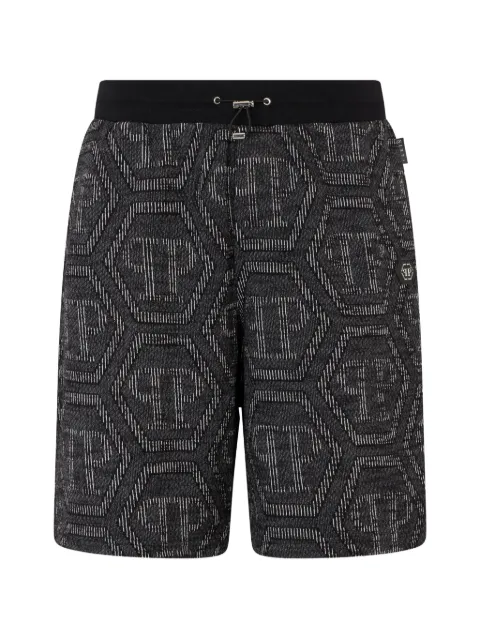 Philipp Plein logo-detail monogram shorts