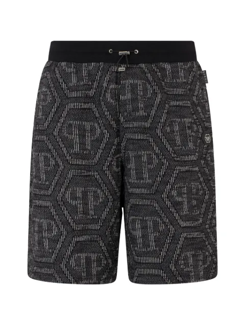 Philipp Plein logo-detail monogram shorts