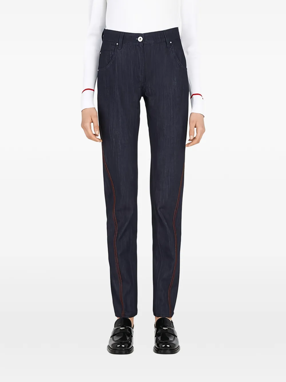 Ferragamo contrast-stitch trousers - Blue