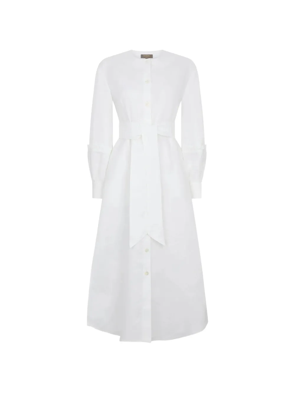 N.Peal Willow linen midi dress - Bianco