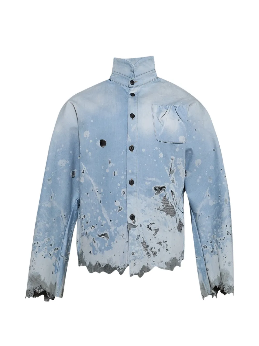 RIVINGTON ROI REBIS Metas-Braxas pocket distressed shirt - Blu
