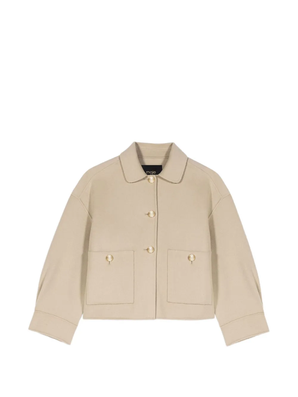 Maje pleated-back button jacket - Toni neutri