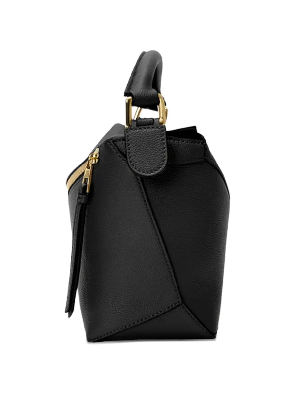 LOEWE Small Puzzle Edge Leather Tote Bag | Black | FARFETCH JO