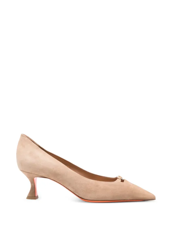Santoni Buckle Pumps in Neutrals