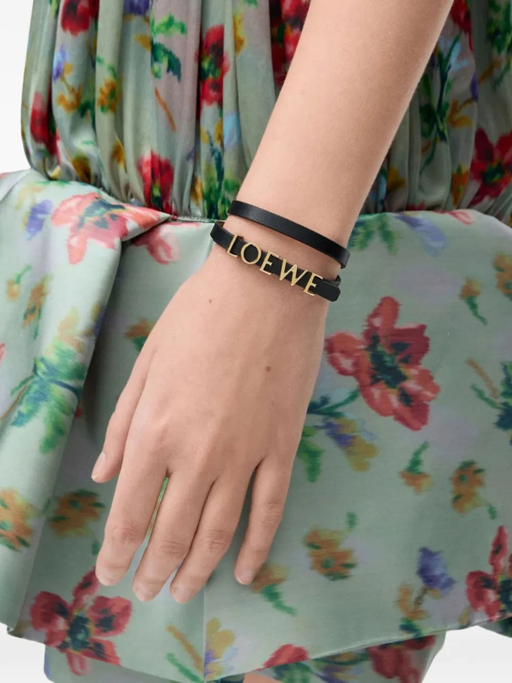  Loewe Leather Bracelet - Black 
