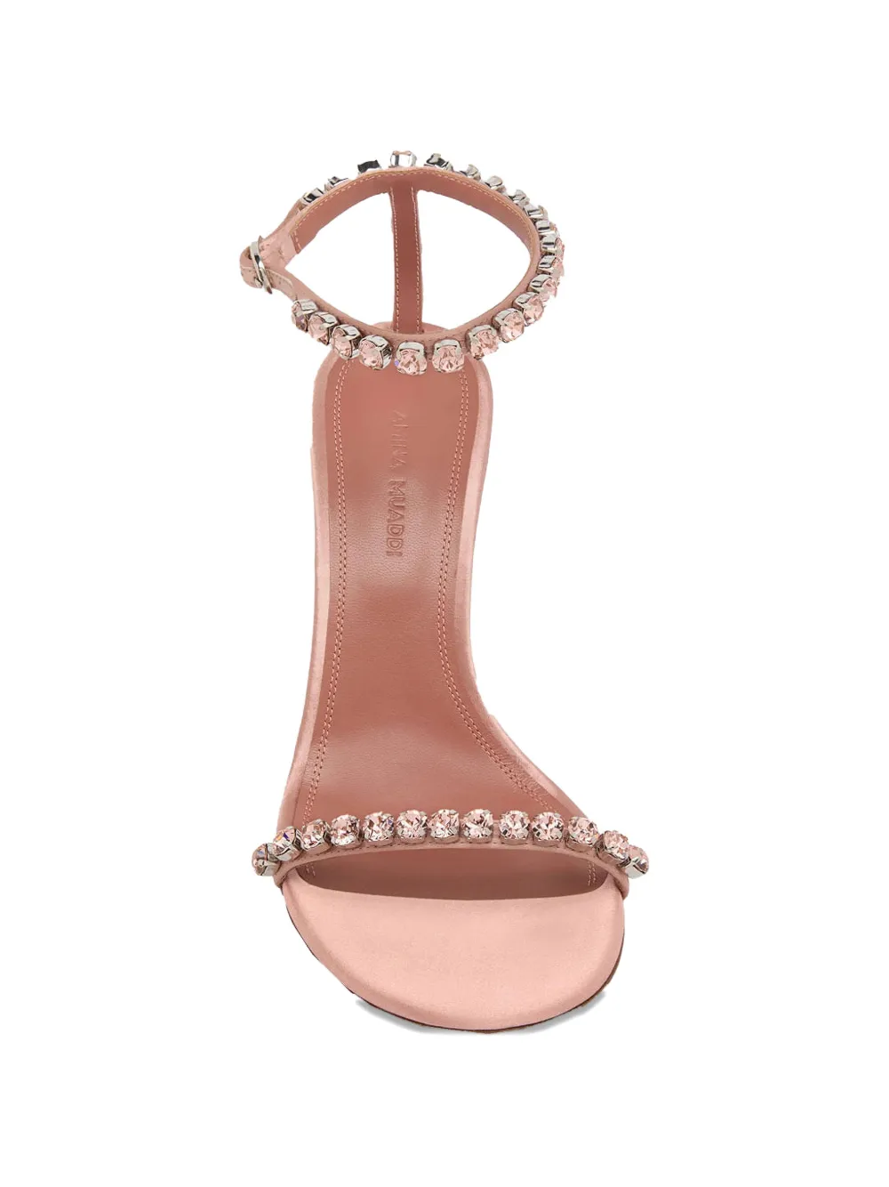 Amina Muaddi Gigi crystal-embellished ankle strap sandals Roze