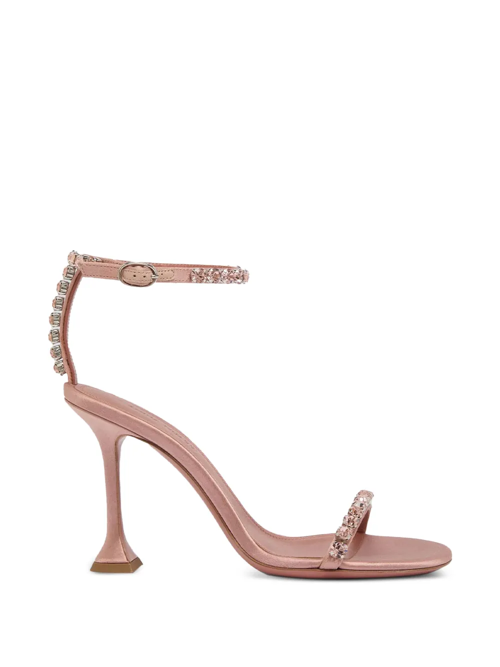 Amina Muaddi Gigi crystal-embellished ankle strap sandals Roze