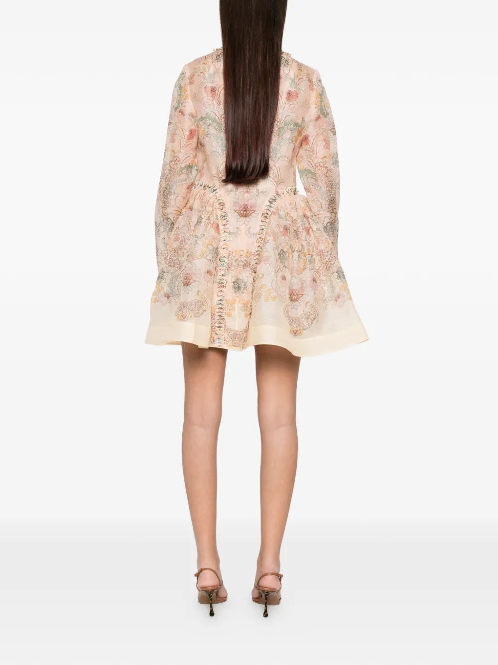 ZIMMERMANN Midi-jurk met bloemenprint Roze