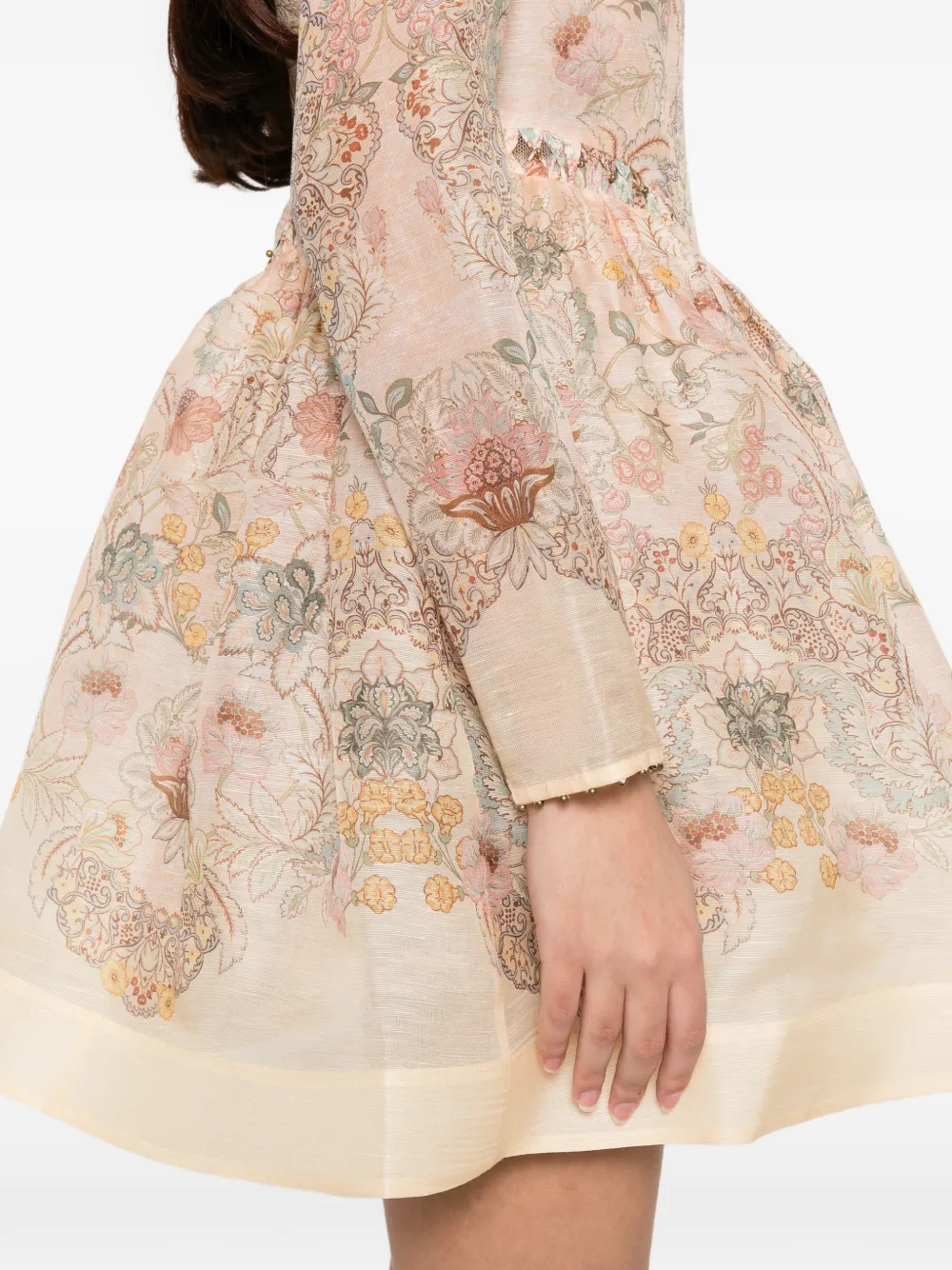 ZIMMERMANN Midi-jurk met bloemenprint Roze