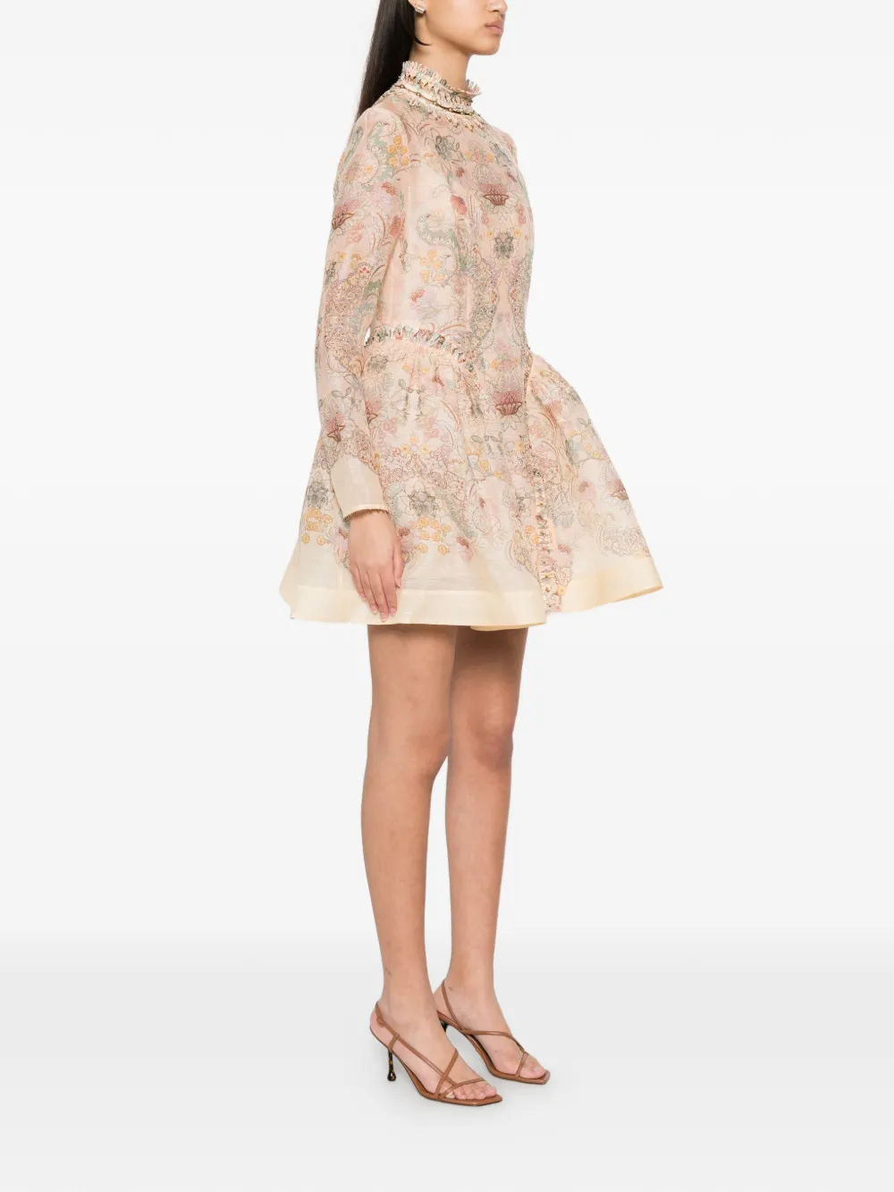 ZIMMERMANN Midi-jurk met bloemenprint Roze