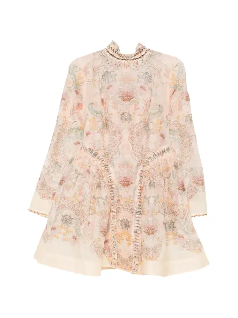 ZIMMERMANN Rebellion beaded floral-print mini dress