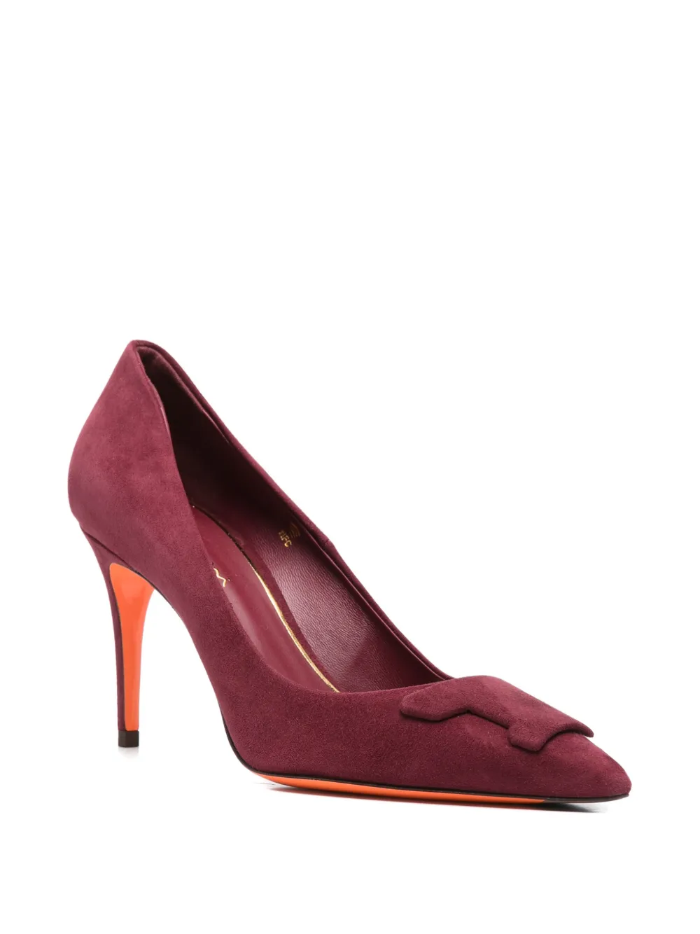 Santoni Pumps met puntige neus Rood