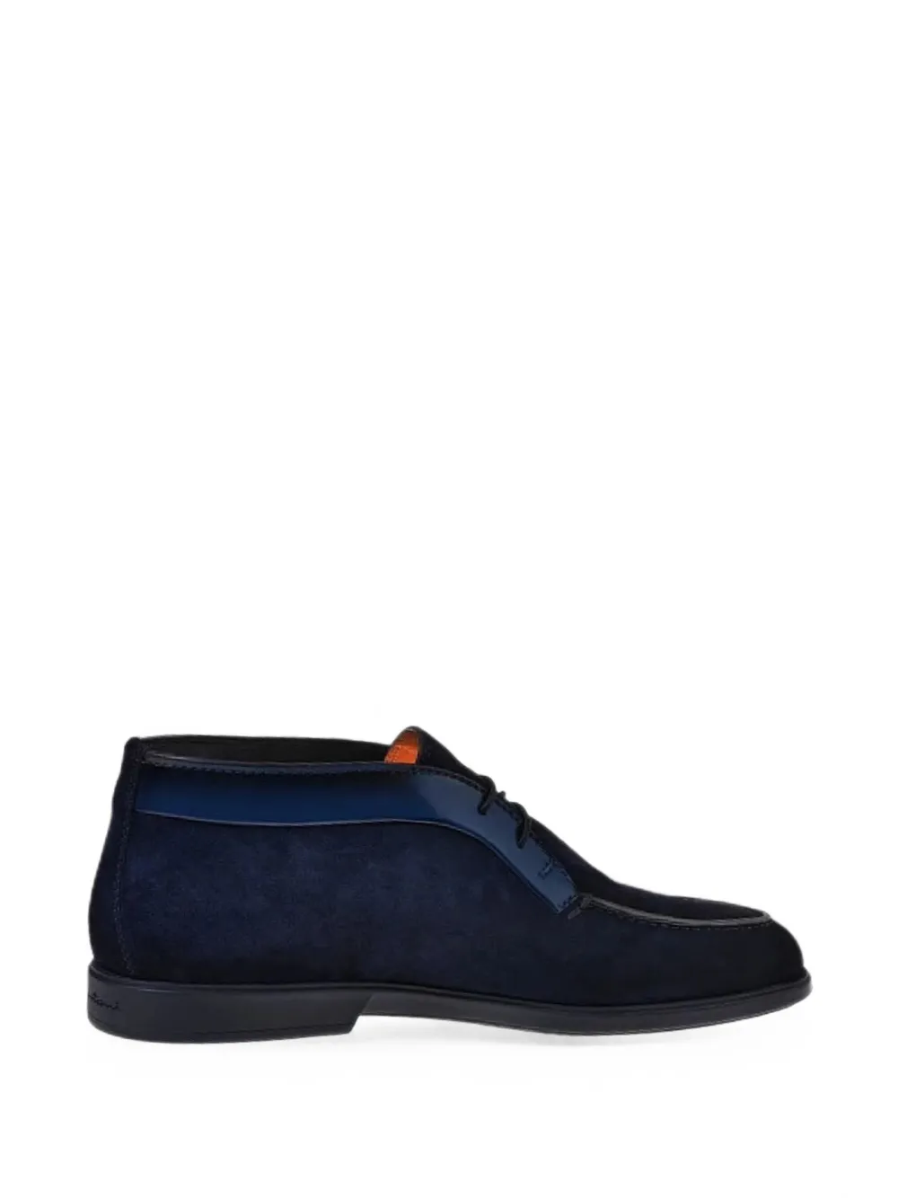 Santoni suede apron-toe desert boots Blauw