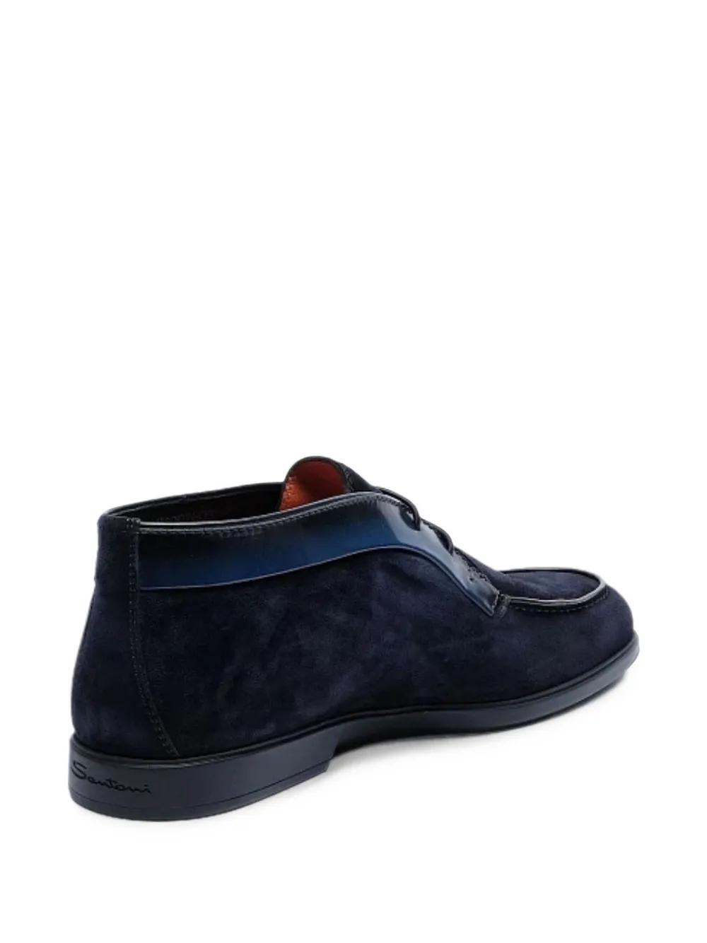 Santoni suede apron-toe desert boots Blauw