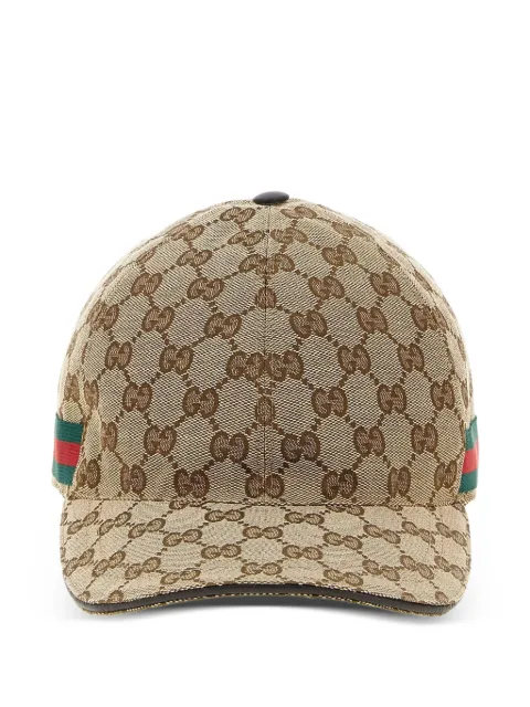 Gucci pattern striped-detail cap 