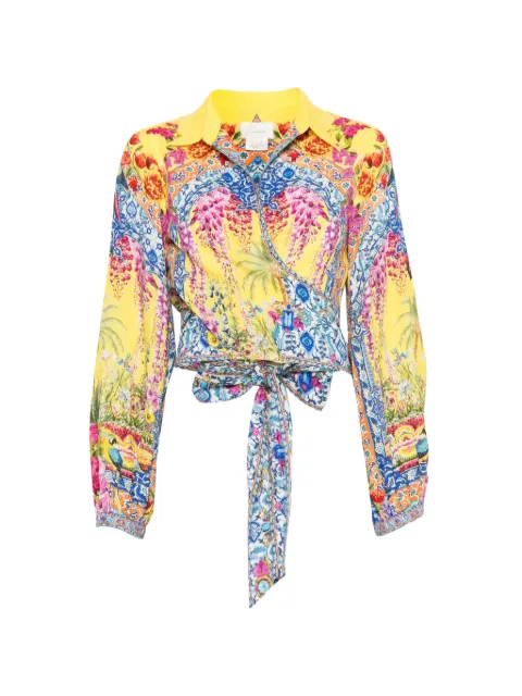 Camilla floral print wrap shirt