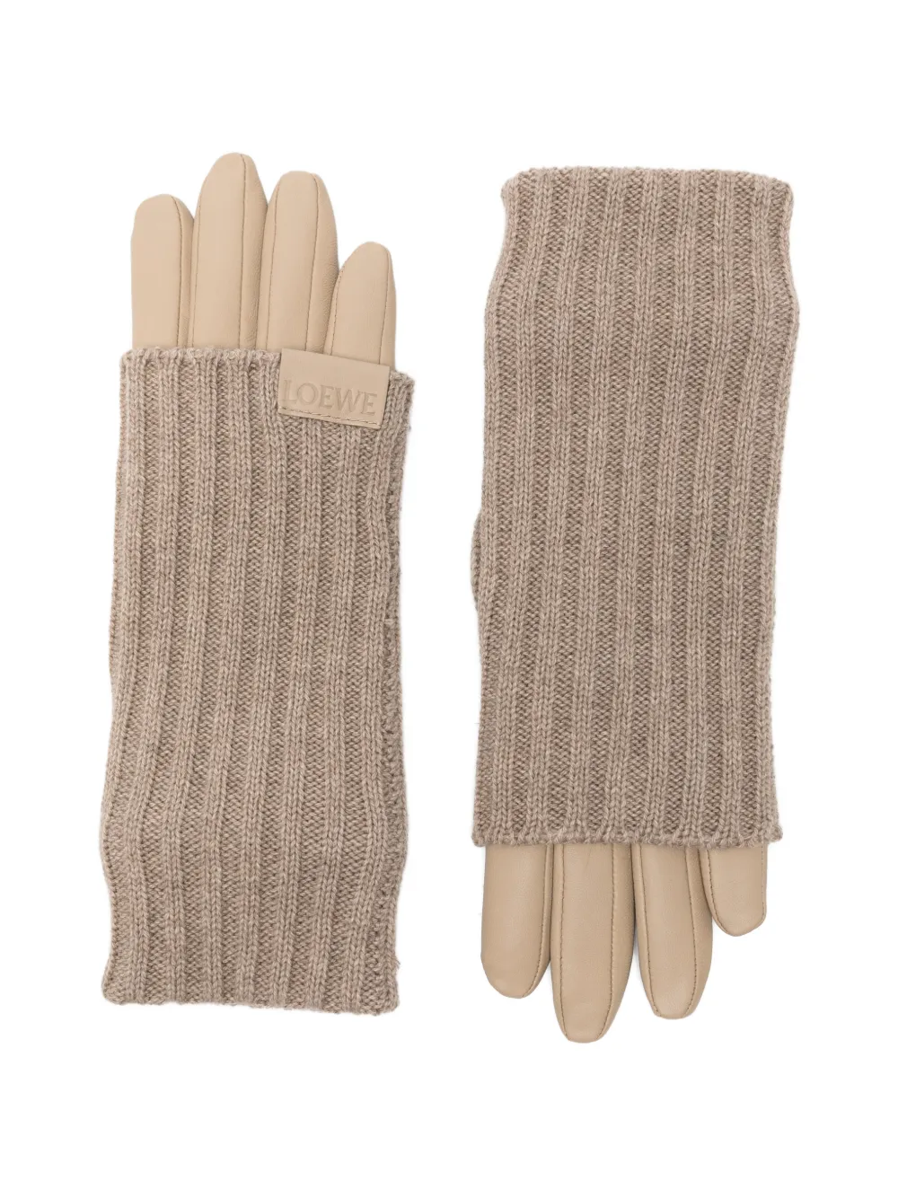 LOEWE ribbed panel gloves - Toni neutri