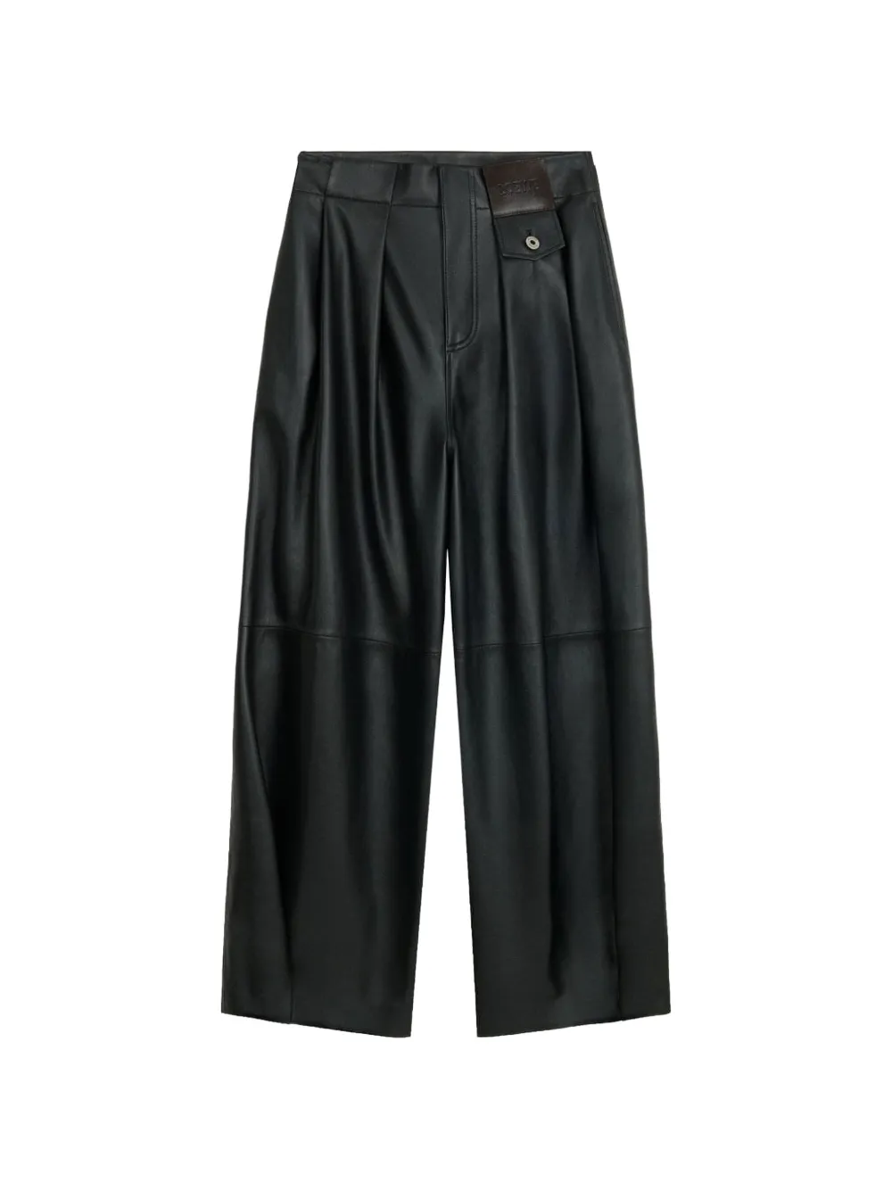 LOEWE pleated leather trousers - Nero