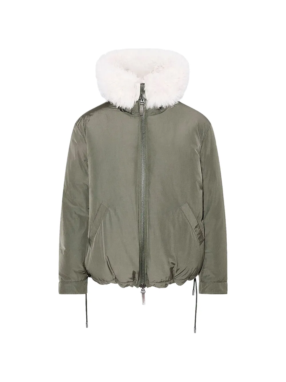 Yves Salomon fur-hooded jacket - Verde