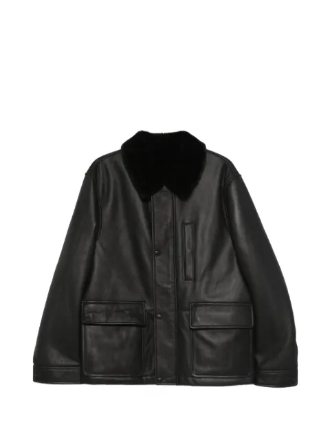 Yves Salomon collared pocket leather jacket