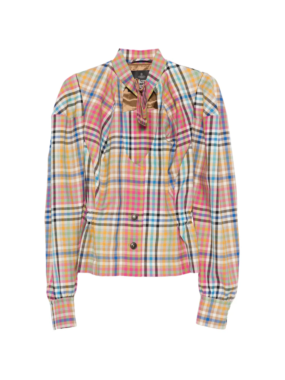 Vivienne Westwood plaid button front top - Toni neutri