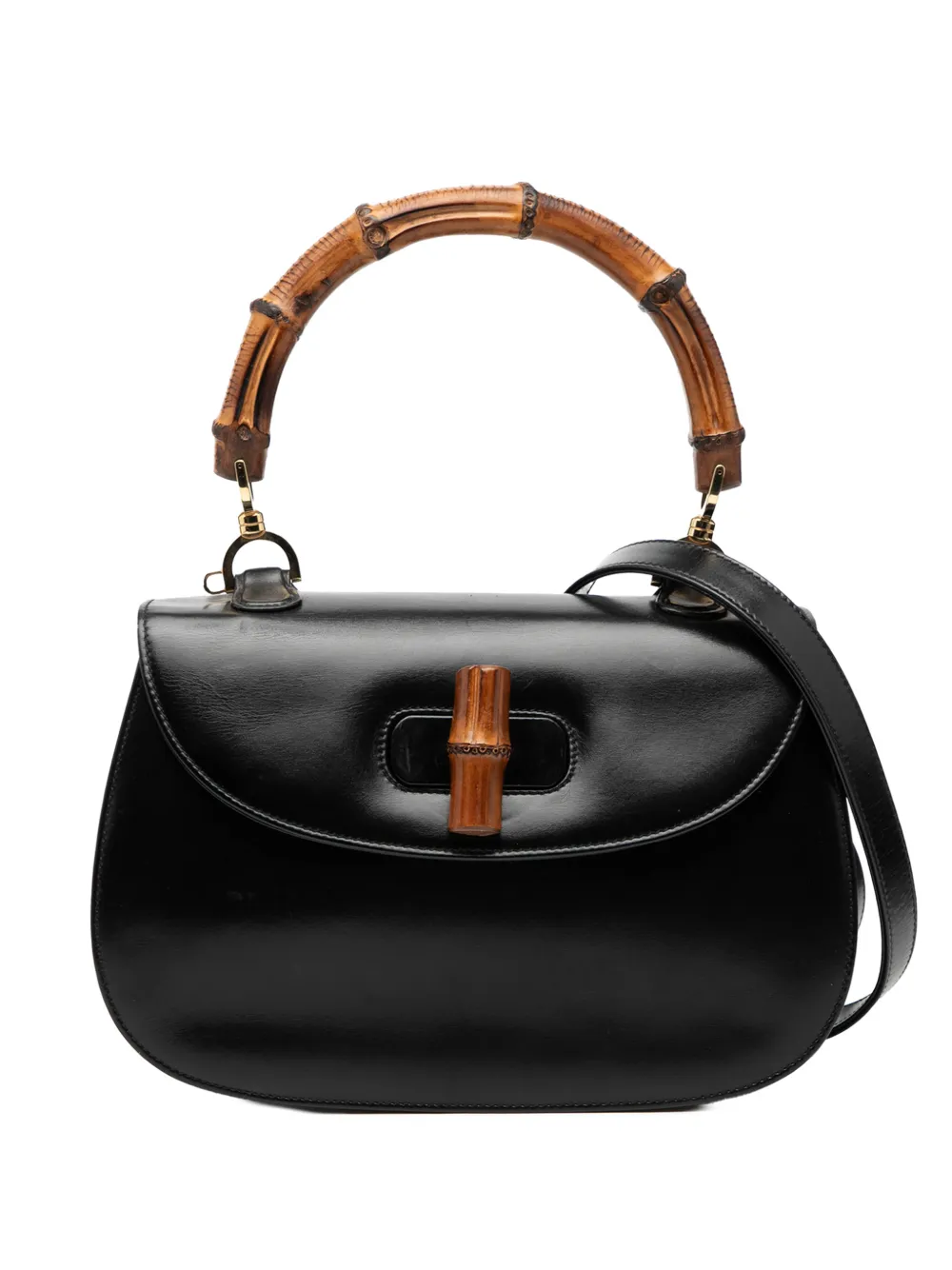 Gucci Pre-Owned 20th Century Calfskin Bamboo Night satchel - Nero