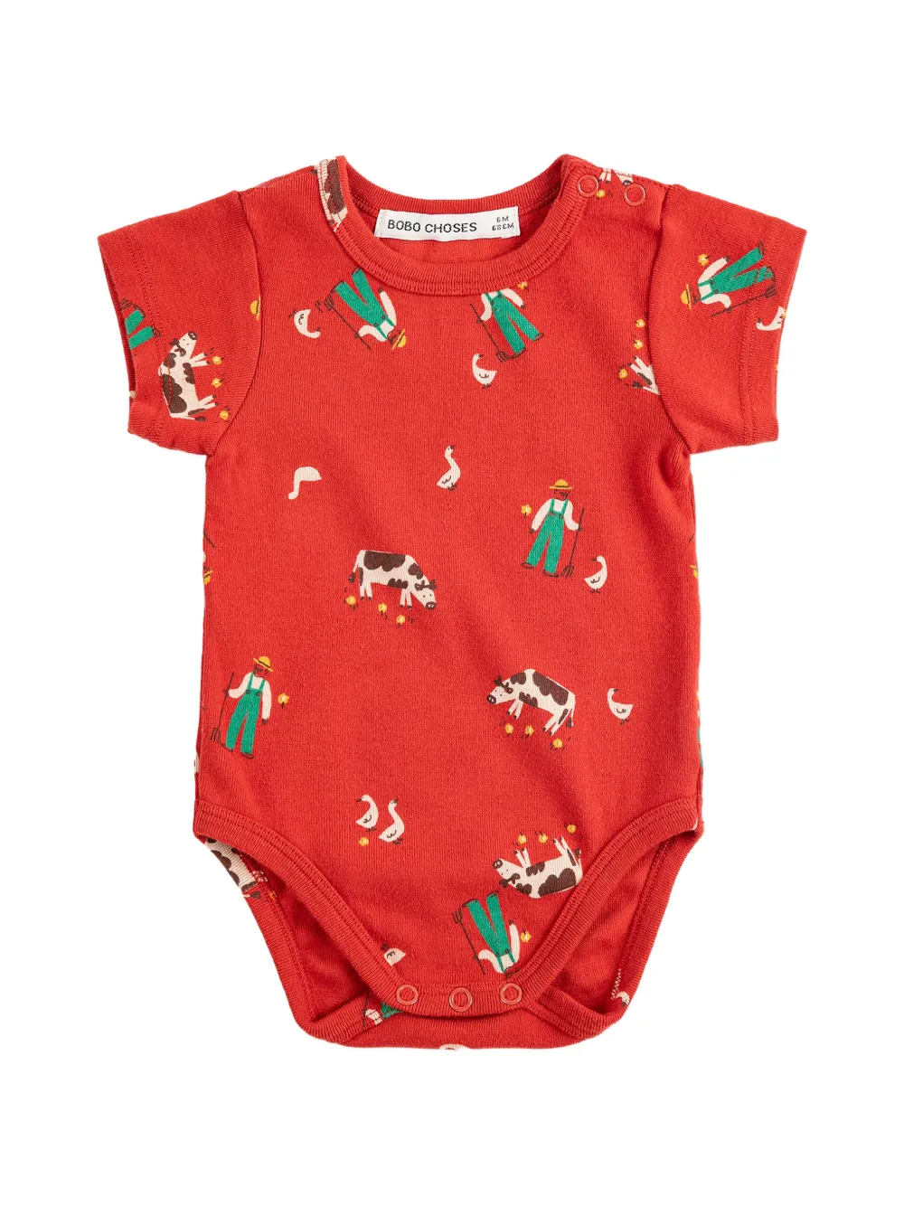 Bobo Choses printed babysuit - Rosso