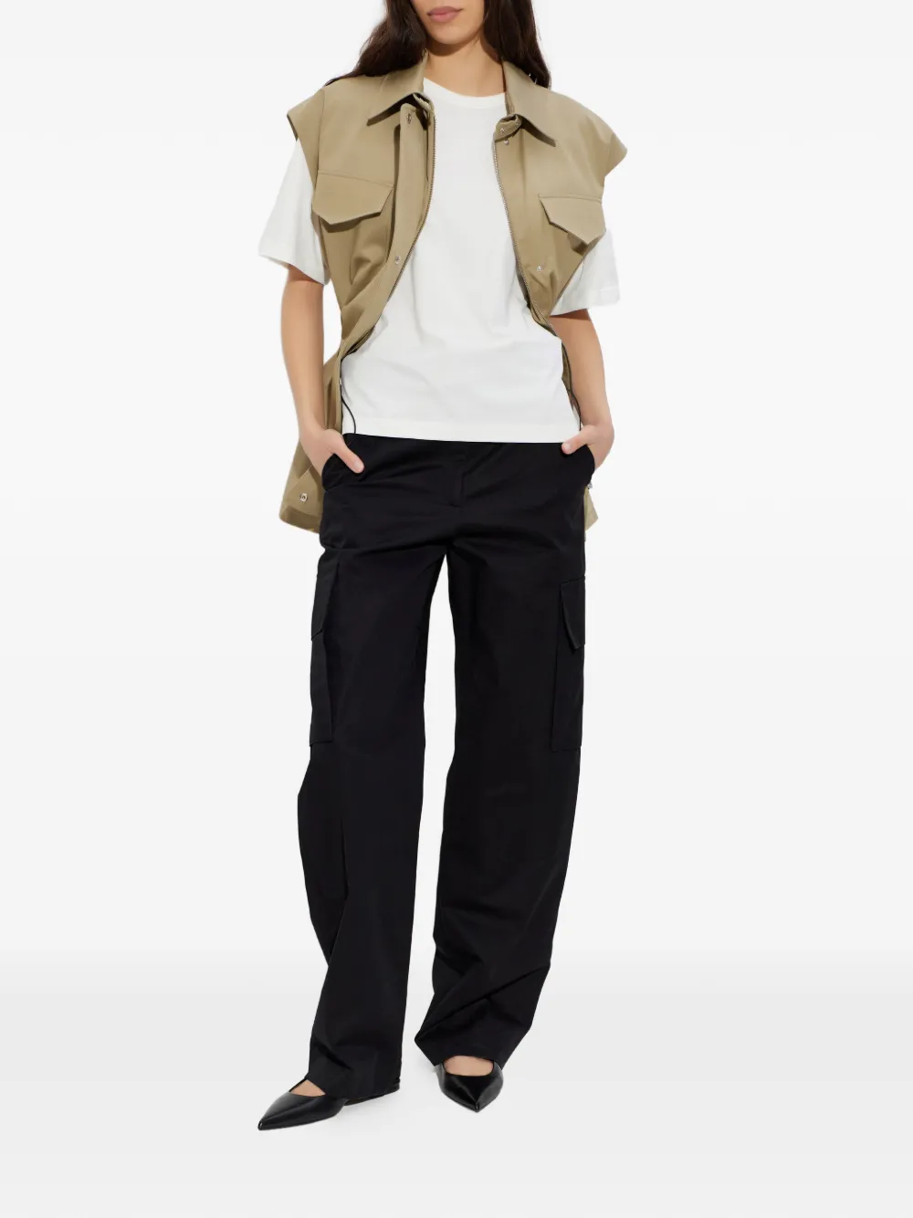  Iro Front-pocket Sleeveless Jacket - Neutrals 