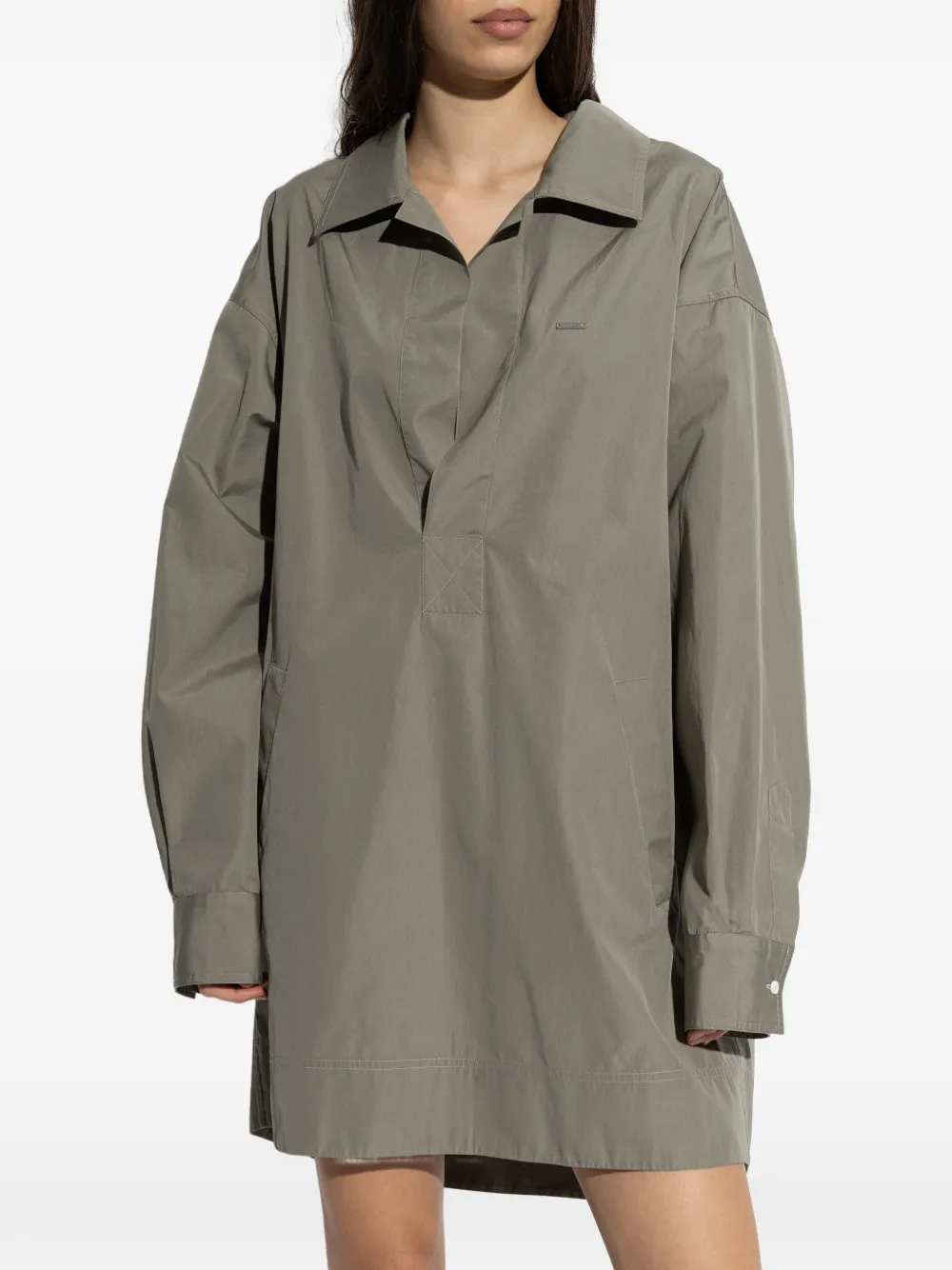Wingtip-Collar Mini Dress