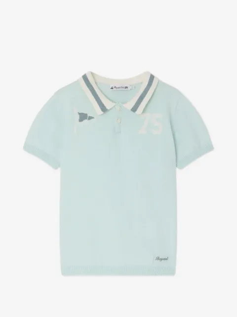 Bonpoint striped-collar short-sleeve top