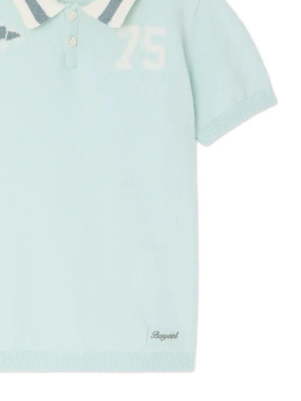 Bonpoint Top met gestreepte kraag en korte mouwen Blauw