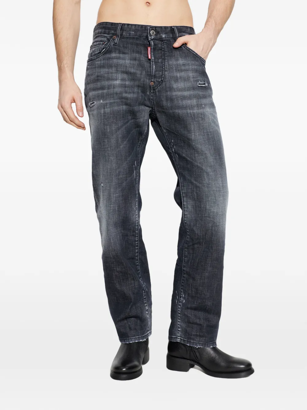 DSQUARED2 Jeans met gerafeld detail Grijs