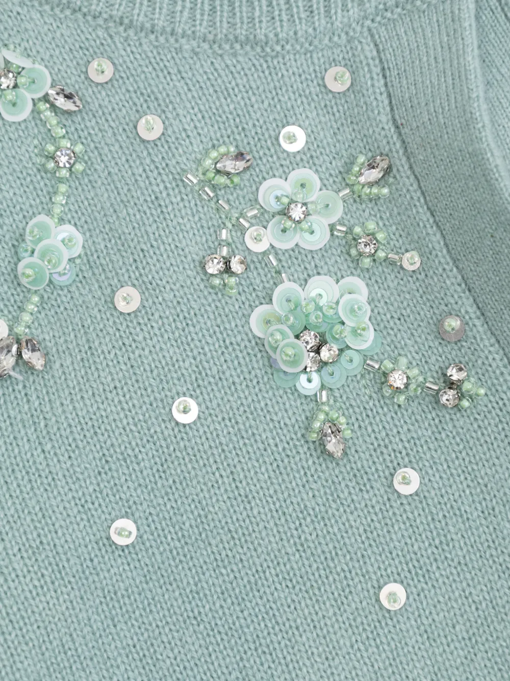 Bonpoint Vest met kralen en bloemenprint Blauw