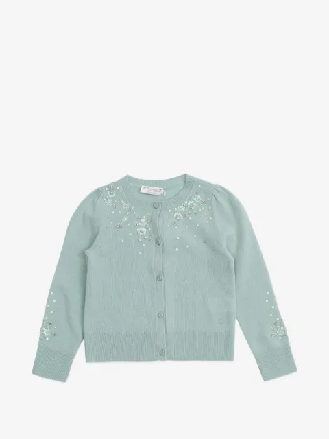 Bonpoint beaded floral cardigan