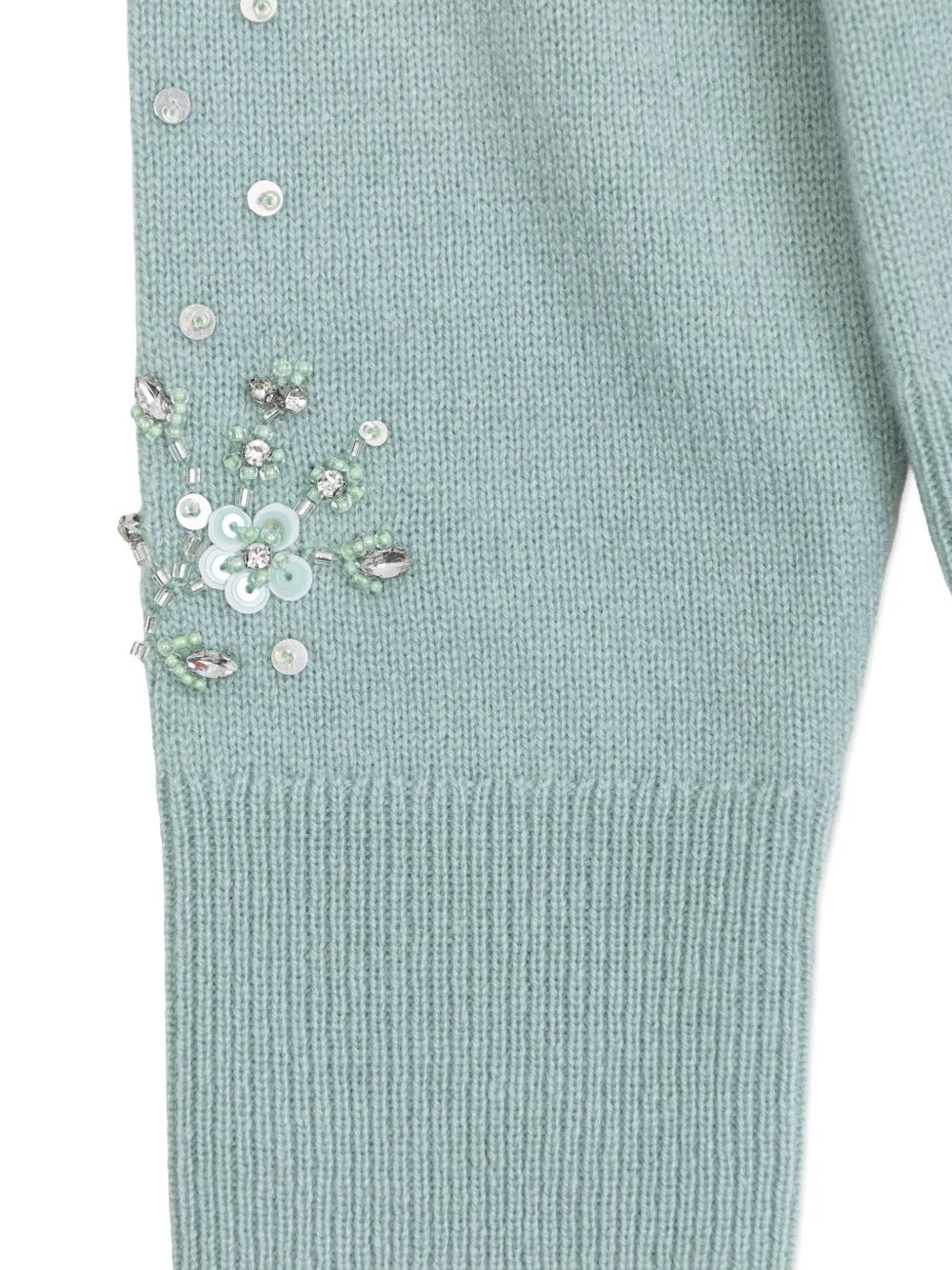 Bonpoint Vest met kralen en bloemenprint Blauw