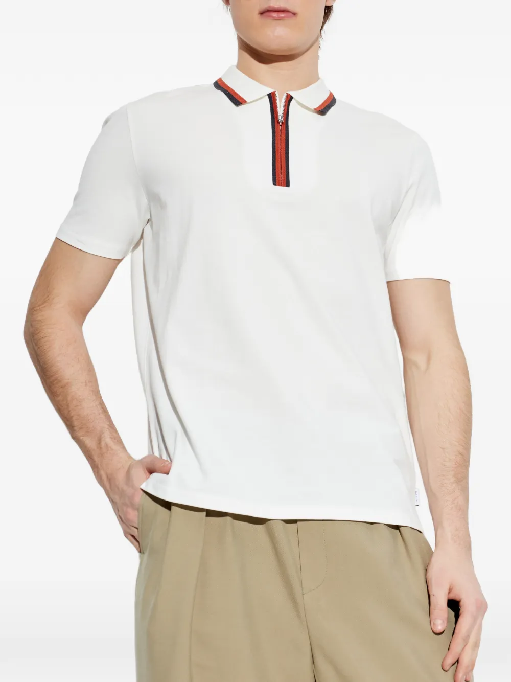 PS Paul Smith Poloshirt met halve rits Wit