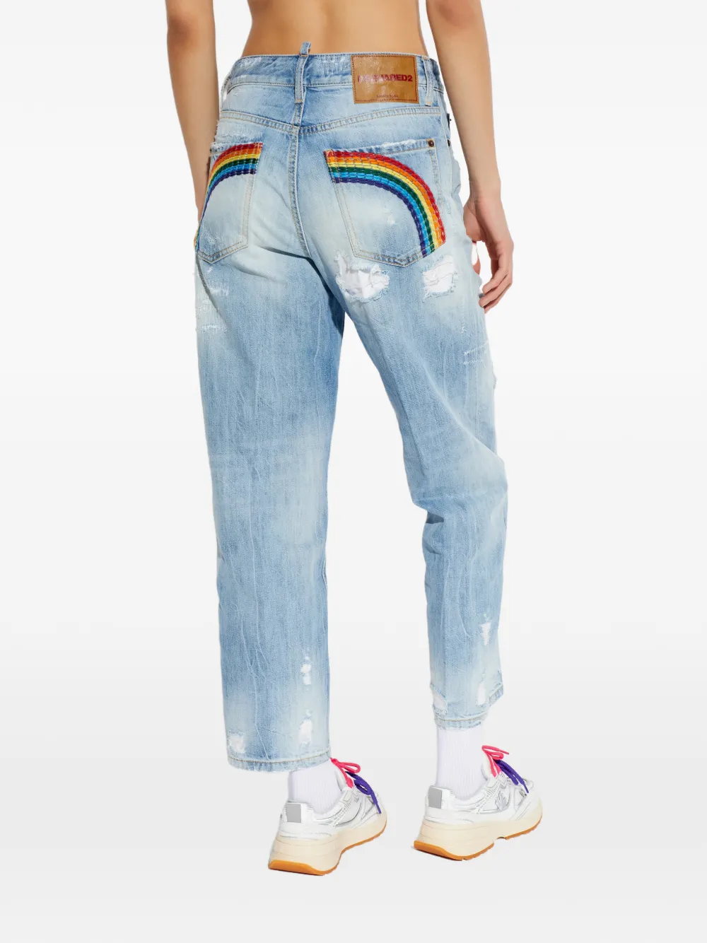 DSQUARED2 Boston jeans met gerafeld detail Blauw
