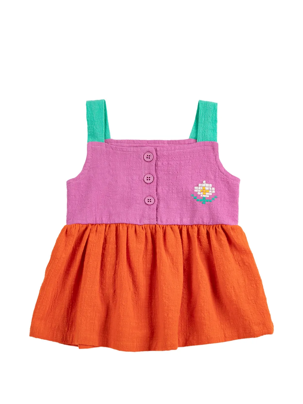 Bobo Choses flower-embellished dress - Arancione