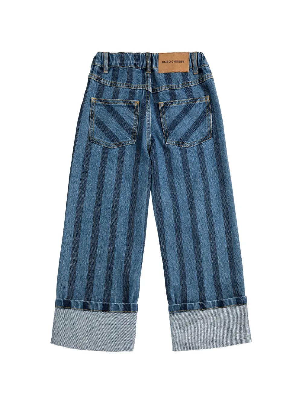 Striped-Pattern Belt-Loop Trousers